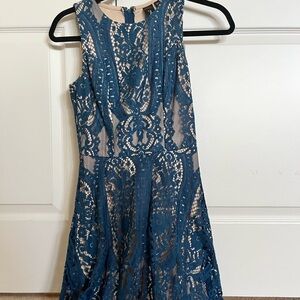 blue lace dress